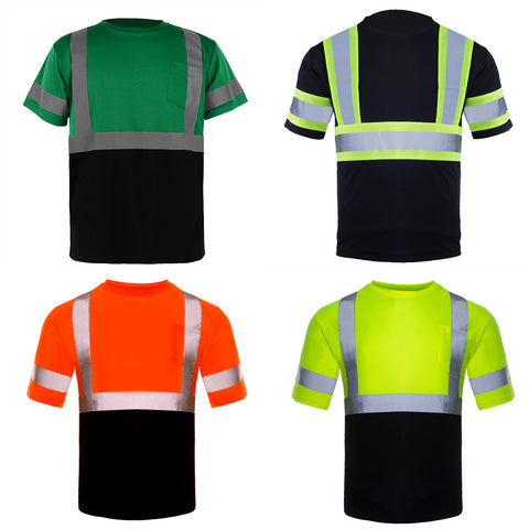 【Promotional Discount】Safety Shirts/Vests for Men High Visibility Reflective with Pockets Hi Vis Work Shirts/Vests